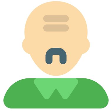 Bıyıklı ve alnında kırışıklıklar olan yaşlı adam avatarı.