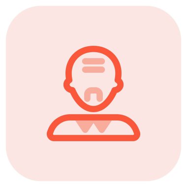 Bıyıklı ve alnında kırışıklıklar olan yaşlı adam avatarı.