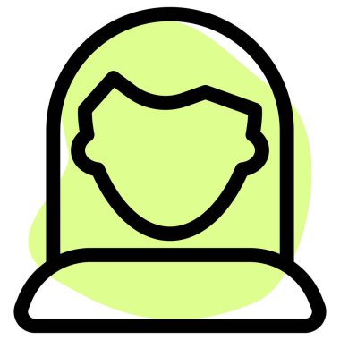 Uzun kenarlı genç kadın kısmen saç stili