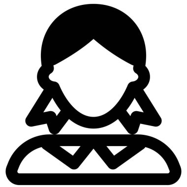 İki at kuyruklu ve resmi üniformalı genç bir kadın avatar.