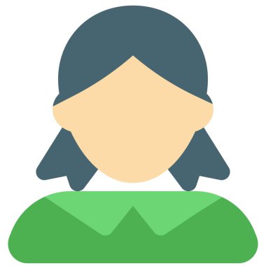 İki at kuyruklu ve resmi üniformalı genç bir kadın avatar.