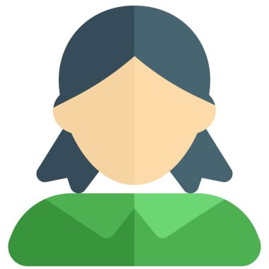 İki at kuyruklu ve resmi üniformalı genç bir kadın avatar.