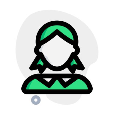 İki at kuyruklu ve resmi üniformalı genç bir kadın avatar.