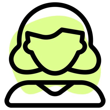 Kısa saçlı, güzel bir kadın avatar.