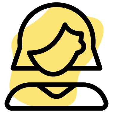 Yan taramış genç kadın avatar kısa saç kesimi