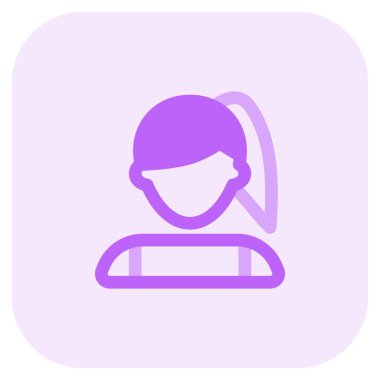 Yan tarafı uzun at kuyruklu kadın avatarı