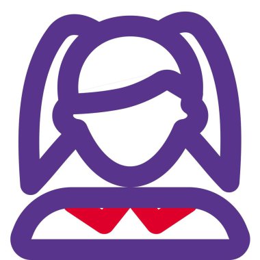 İki midilli ve resmi üniformalı kadın avatarı