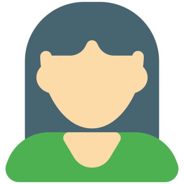 Orta kısmı uzun saçlı kadın avatarı