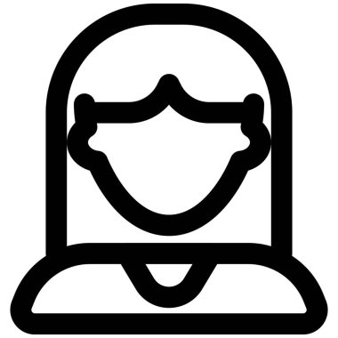 Orta kısmı uzun saçlı kadın avatarı