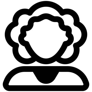 Dağınık bukleli kadın avatar