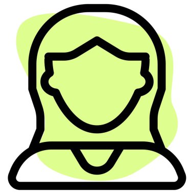 Orta kısmı uzun dalgalı kesimli kadın avatarı