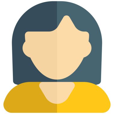 Yan tarafı uzun düz saçlı kadın avatarı