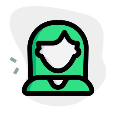 Yan tarafı uzun düz saçlı kadın avatarı