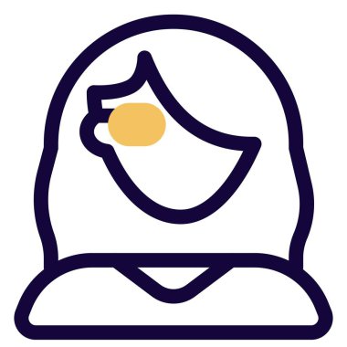 Dalgalı, uzun saçlı, gözlüklü kadın avatar.