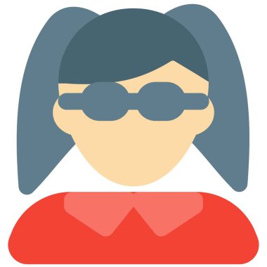 İki midilli ve gözlük takan resmi üniformalı kadın avatarı.