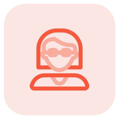 Yan kısmen kısa saç stili gözlüklü kadın avatarı