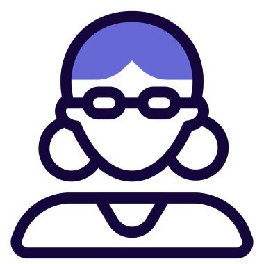 Düşük uzay çörekleriyle gözlük takan kadın avatarı