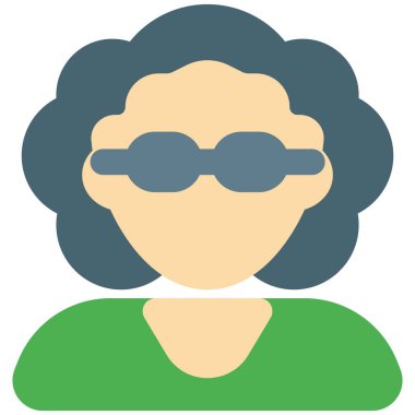 Gözlük takan dağınık bukleli kadın avatarı