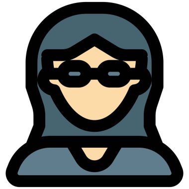 Orta kısmı uzun dalgalı kesimli kadın avatarı