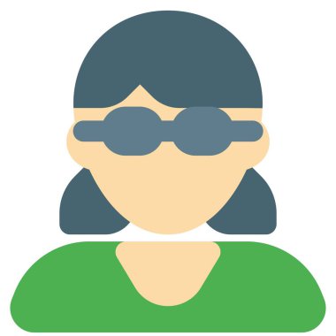 İki at kuyruklu, gözlüklü genç kız avatarı.