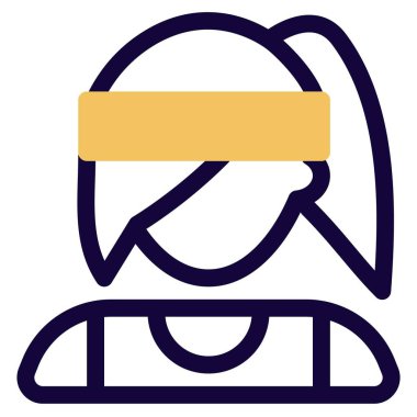 Yan kakülleri, yüksek at kuyruğu ve saç bandı olan Avatar.