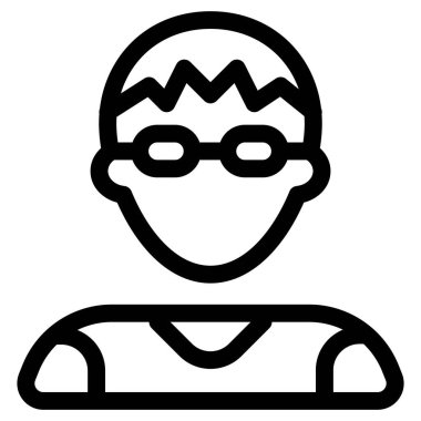 Mantar tıraşlı genç adam gözlük takıyor.