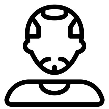 Saç çizgileri ve Fransız sakallı yaşlı adam avatarı