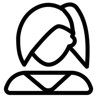 Yan kâkülleri ve uzun at kuyruklu kadın avatarı