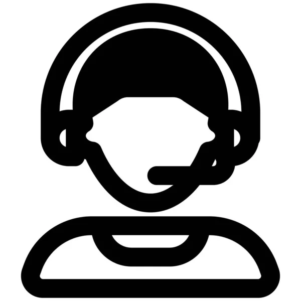Ung Manlig Telecaller Avatar Bär Headset — Stock vektor