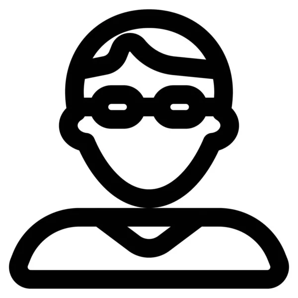 Jonge Mannelijke Avatar Met Zijdeel Korte Kapsel Brillen — Stockvector