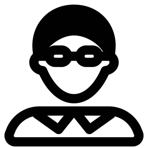 Jovem Avatar Masculino Com Óculos Corte Cabelo Curto —  Vetores de Stock