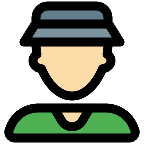 Young Man Avatar Wearing Beret Hat — Stock Vector