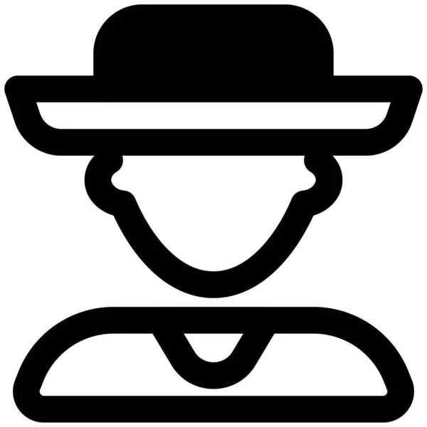 Jovem Avatar Vestindo Grande Chapéu Sombrero — Vetor de Stock