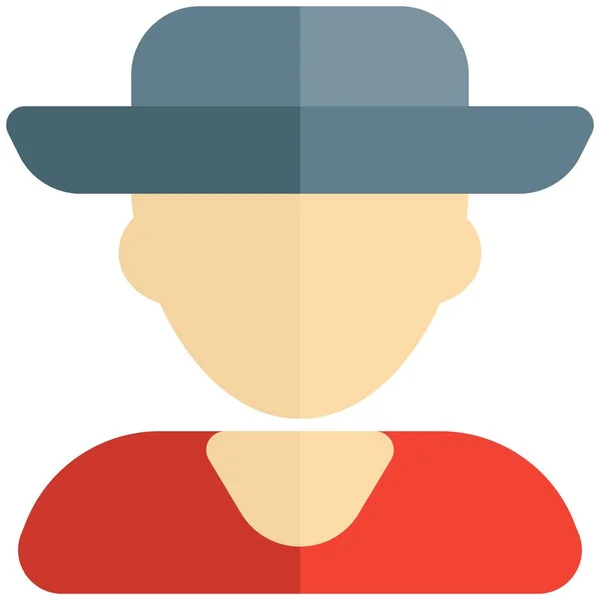 Jeune Homme Avatar Portant Grand Chapeau Sombrero — Image vectorielle