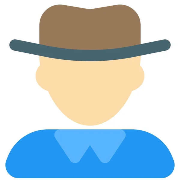 Νεαρός Άνδρας Avatar Φορώντας Καπέλο Homburg — Διανυσματικό Αρχείο
