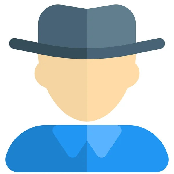 戴帽子的男人 用户化身彩色阴影 — 图库矢量图片