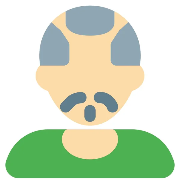 Avatar Vieil Homme Avec Des Cheveux Qui Reculent Une Barbe — Image vectorielle