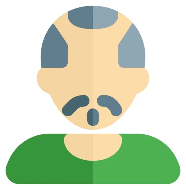 Avatar Vieil Homme Avec Des Cheveux Qui Reculent Une Barbe — Image vectorielle