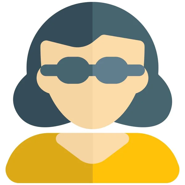 Młoda Kobieta Avatar Krótkimi Falowanymi Włosami Obcięte Noszenie Okularów — Wektor stockowy