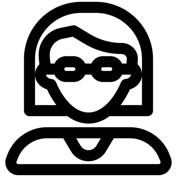 Mulher Avatar Vestindo Óculos Com Parte Lateral Cabelo Curto Penteado —  Vetores de Stock