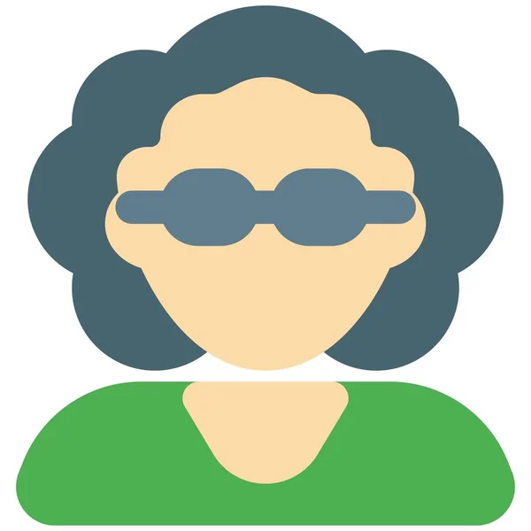 Kvinna Avatar Med Stökiga Lockar Bär Glasögon — Stock vektor