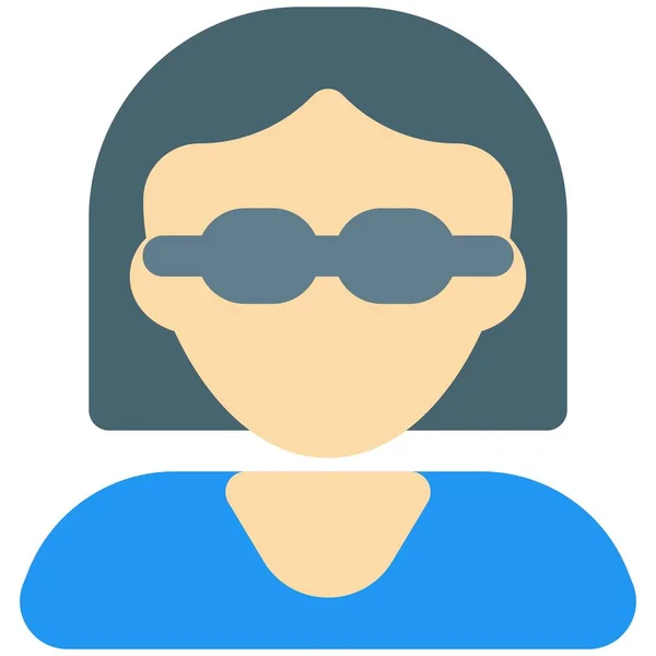 Menina Avatar Óculos Com Cabelo Curto Parte Meio — Vetor de Stock