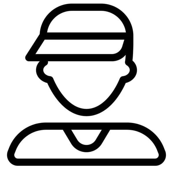 Young Man Wearing Visor Hat — Stock Vector