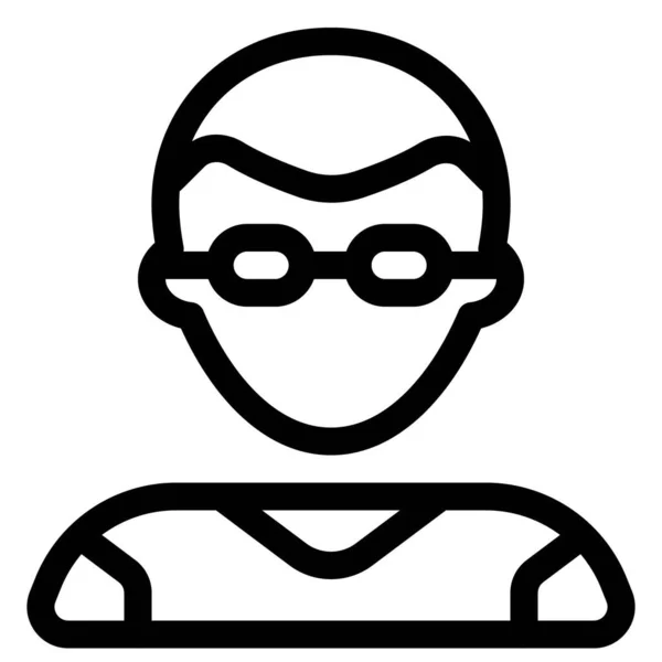 Joven Con Corte Pelo Corto Gafas — Vector de stock