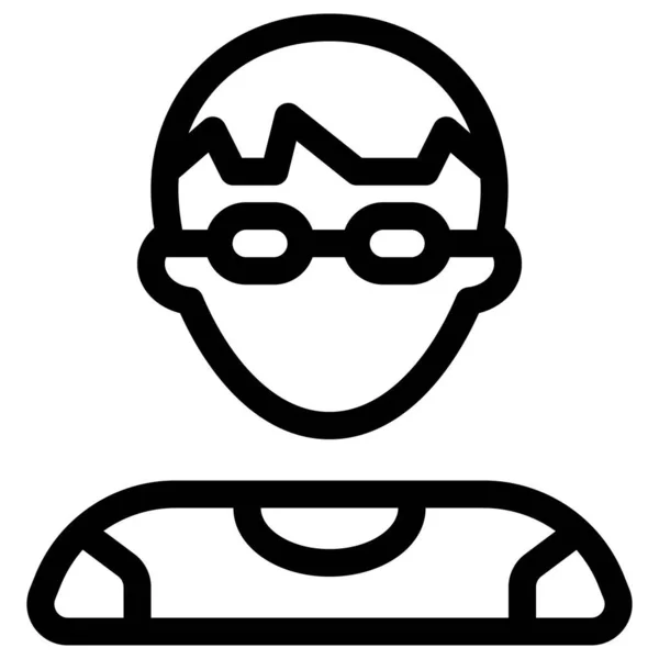 Νεαρό Αγόρι Περίεργο Χτένισμα Που Φοράει Γυαλιά — Διανυσματικό Αρχείο