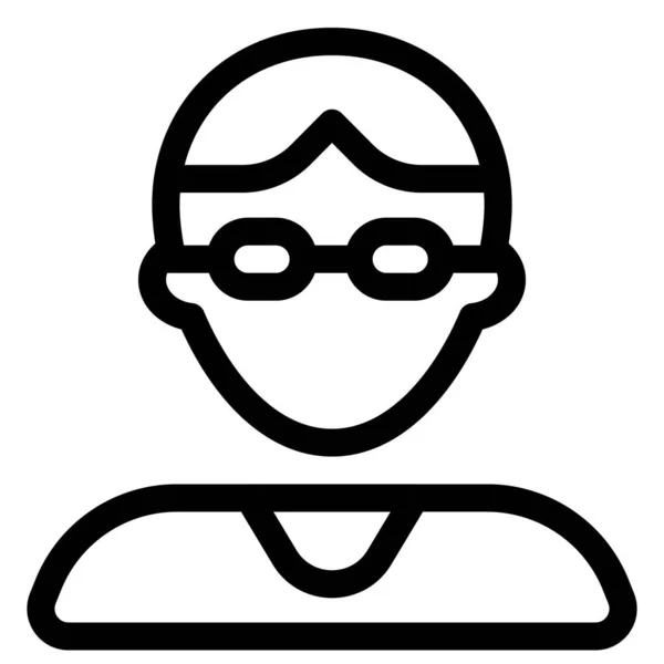 Jovem Avatar Masculino Com Óculos Penteado Parte Meio —  Vetores de Stock