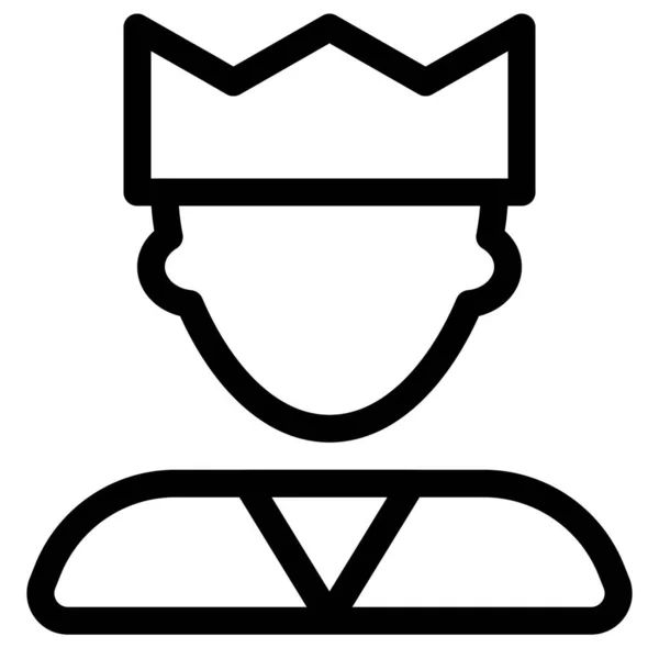 Junger Mann König Avatar Trägt Krone — Stockvektor
