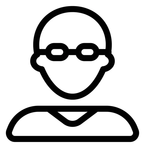 stock vector Bald man avatar with spectacles