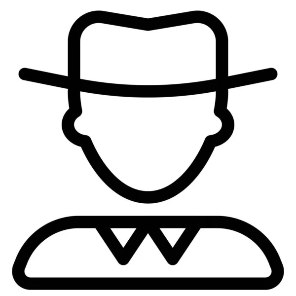 Homburg Şapkalı Genç Adam Avatarı — Stok Vektör