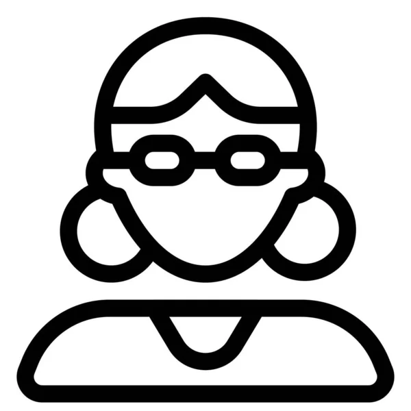 Mujer Avatar Con Bollos Espacio Bajo Con Gafas — Vector de stock